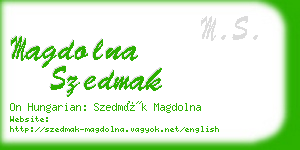 magdolna szedmak business card